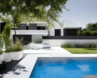 Vista exterior de Casa o xalet en venda en Estepona amb Aire condicionat, Jardí privat i Terrassa