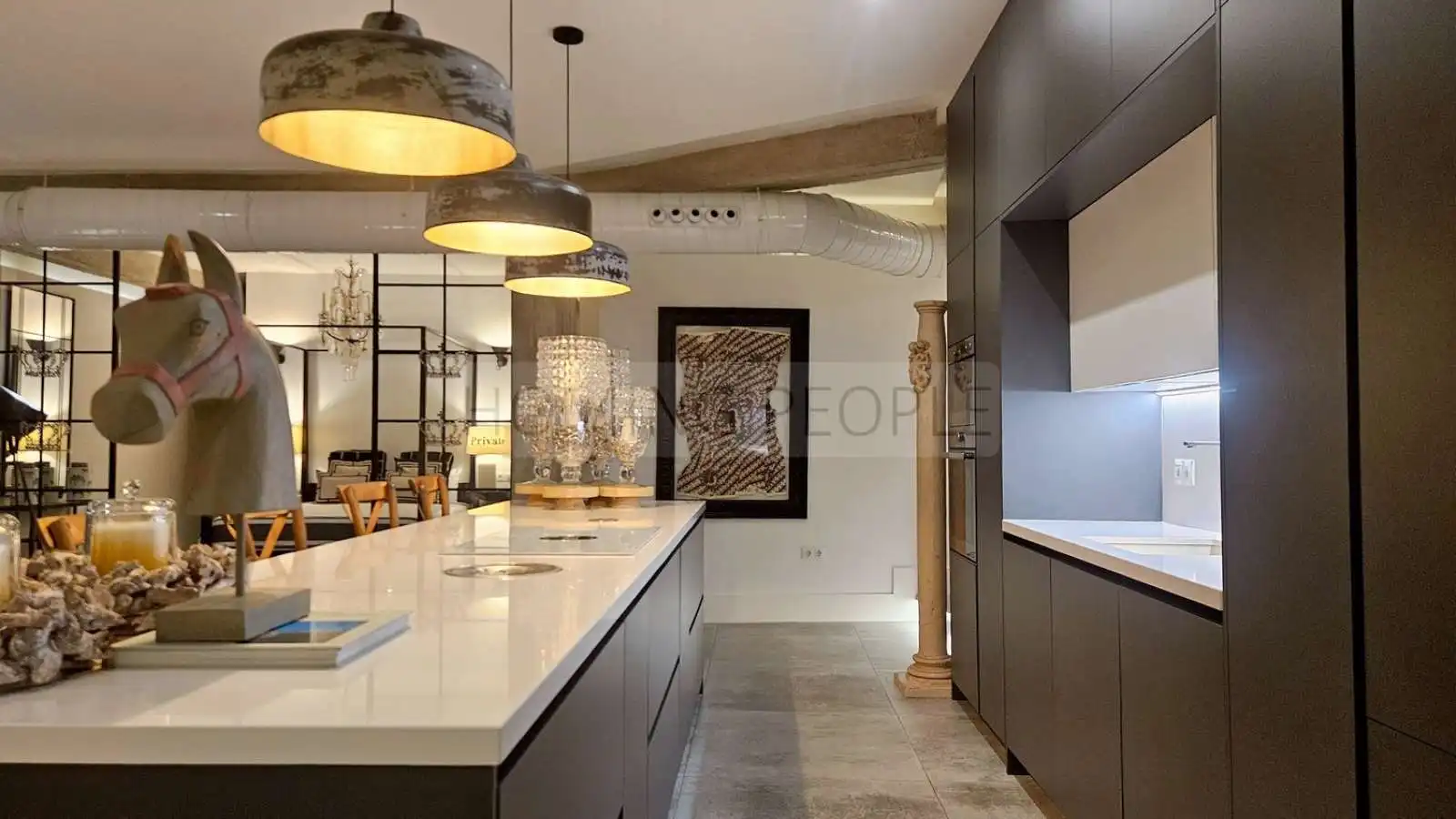 Cocina de Apartamento para compartir en Málaga Capital con Aire acondicionado, Terraza y Amueblado