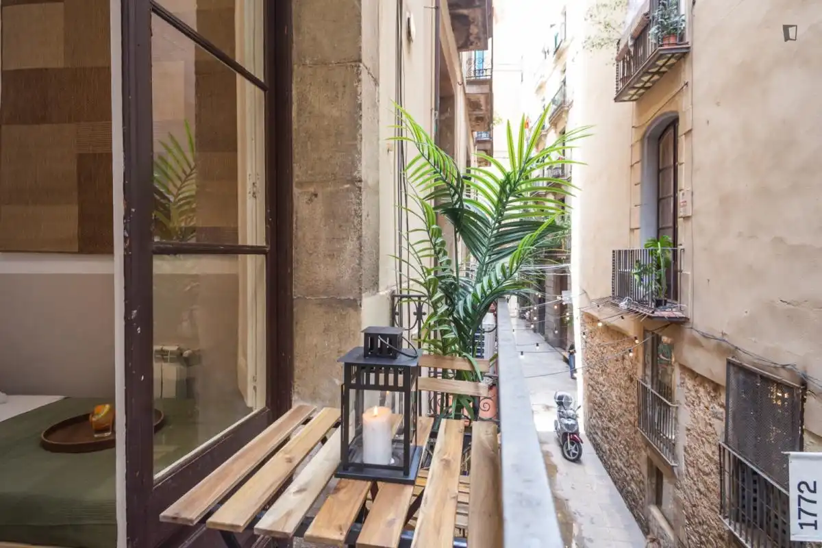 Terrassa de Apartament per a compartir en Barcelona amb Aire condicionat, Calefacció i Moblat