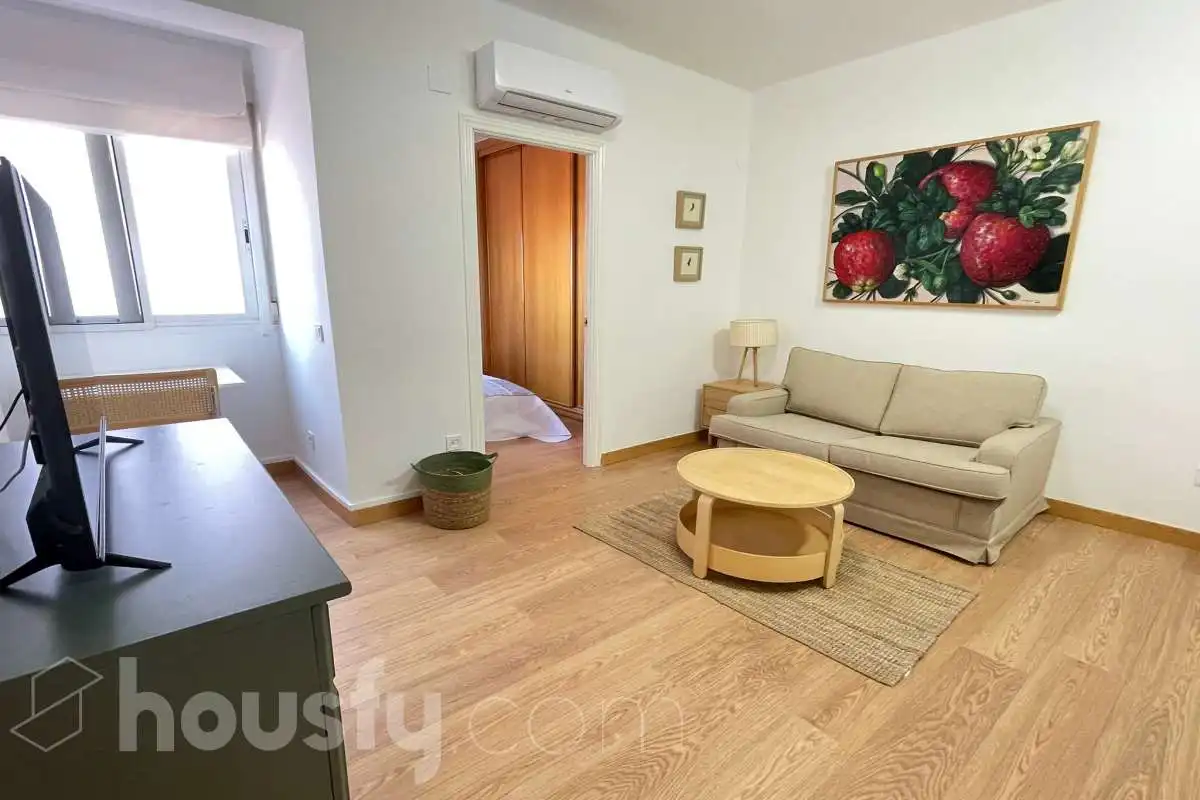 Living room of Flat for rent in Madrid  with Air Conditioner, Heating and Parquet flooring