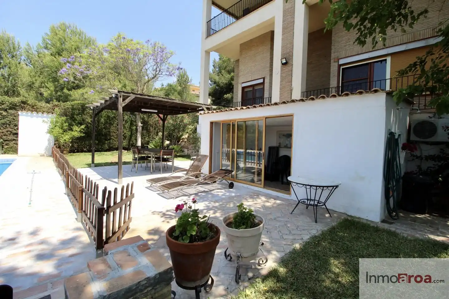 Garten von Haus oder Chalet zur Miete in Riba-roja de Túria mit Klimaanlage, Heizung und Privatgarten