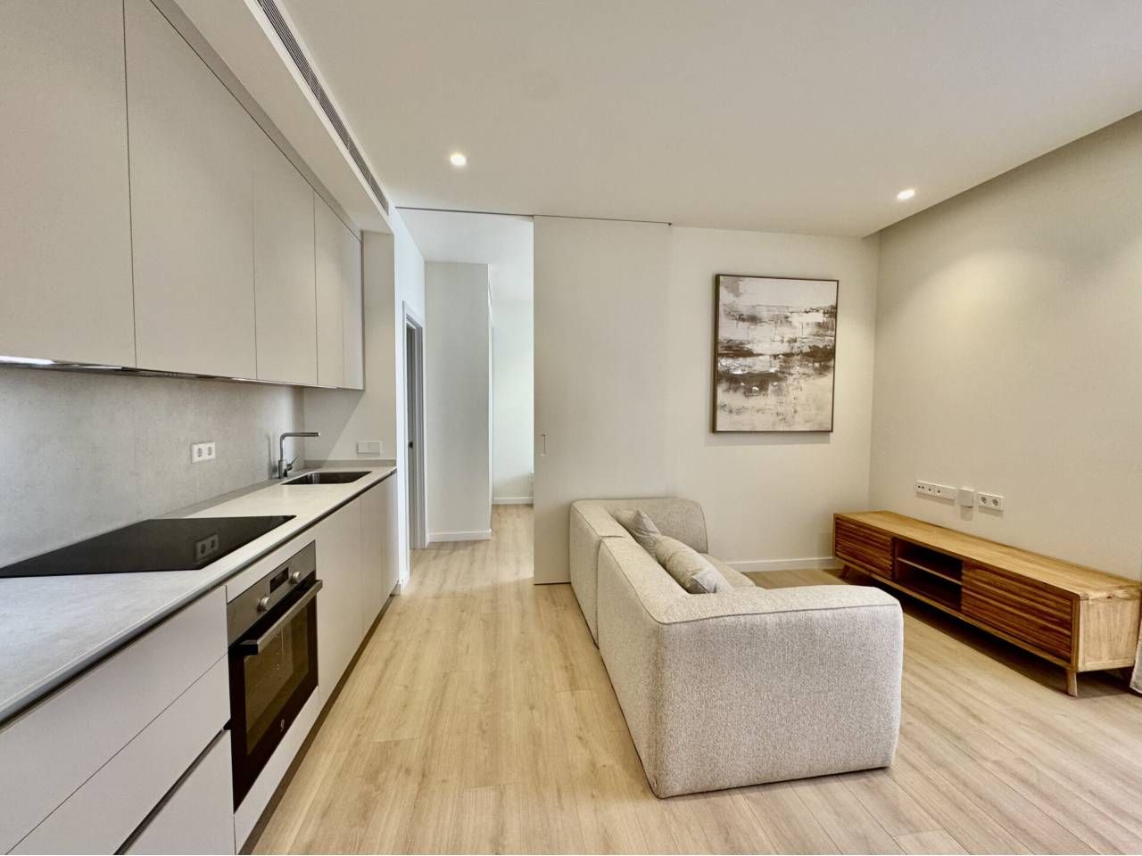 Sala d'estar de Pis de lloguer en  Palma de Mallorca amb Aire condicionat, Parquet i Moblat