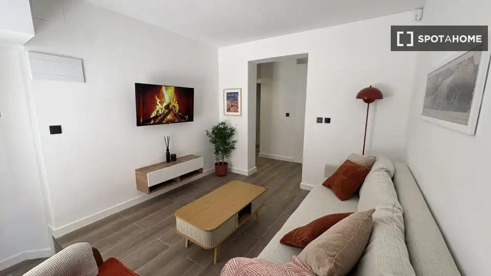Sala d'estar de Pis de lloguer en Madrid amb Aire condicionat, Calefacció i Moblat