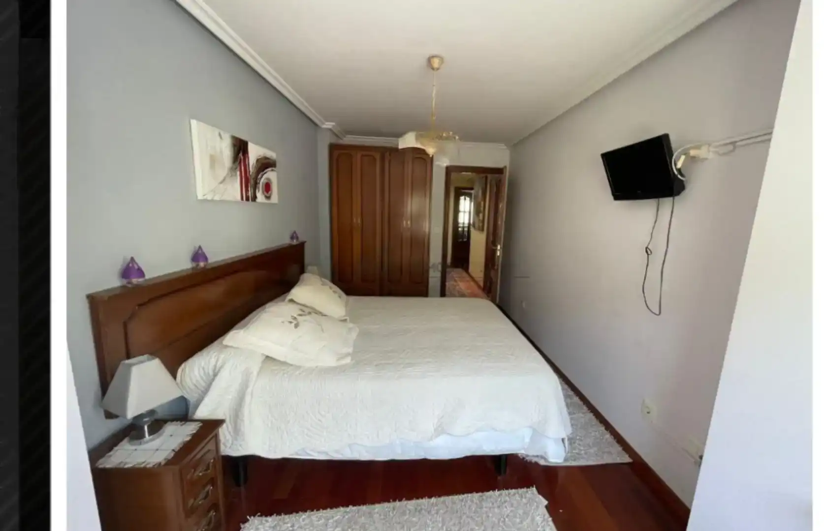 Bedroom of Flat for rent in Ourense Capital   with Parquet flooring, Furnished and Balcony