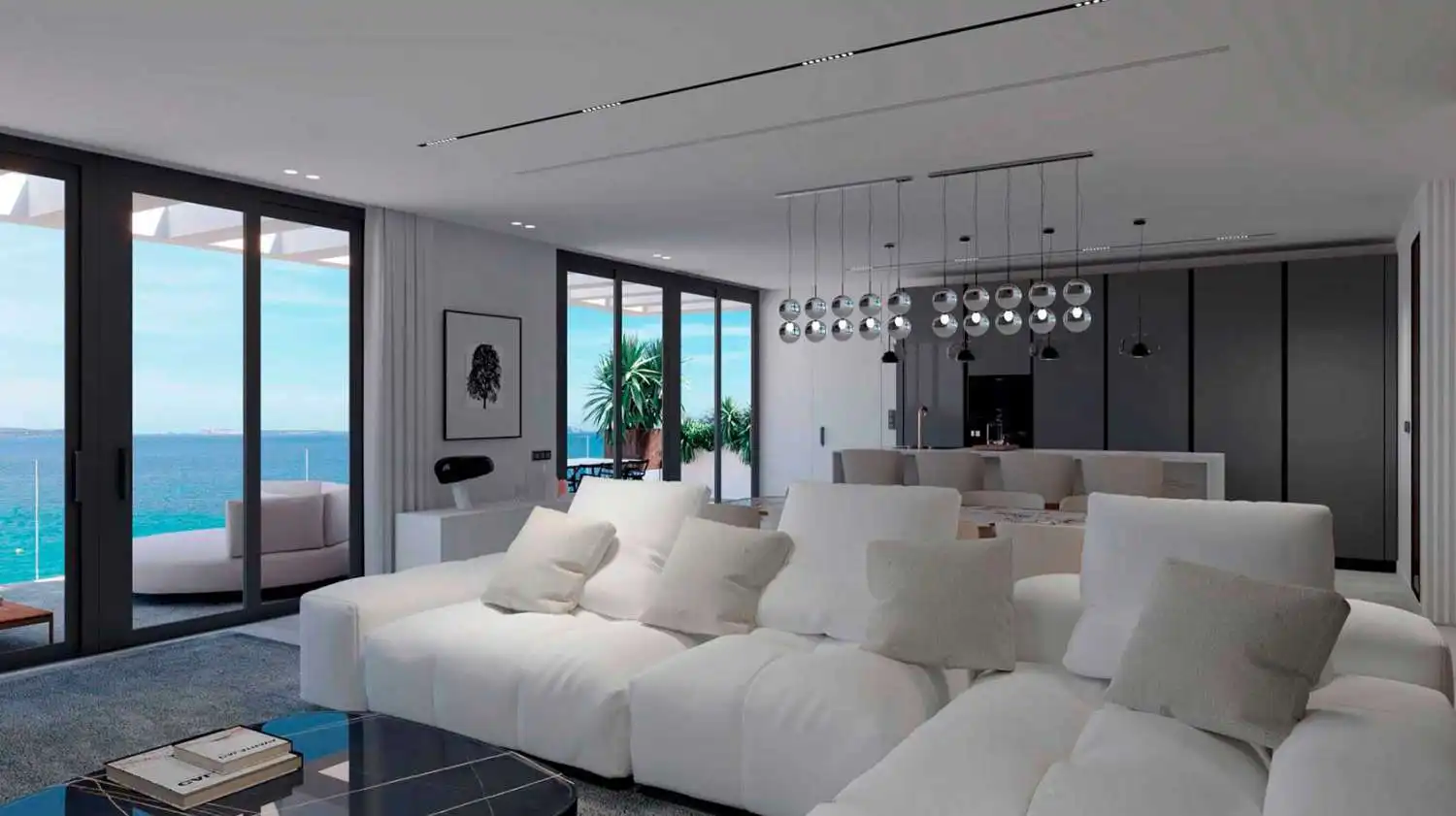 Sala d'estar de Apartament en venda en Sant Antoni de Portmany amb Aire condicionat, Calefacció i Piscina