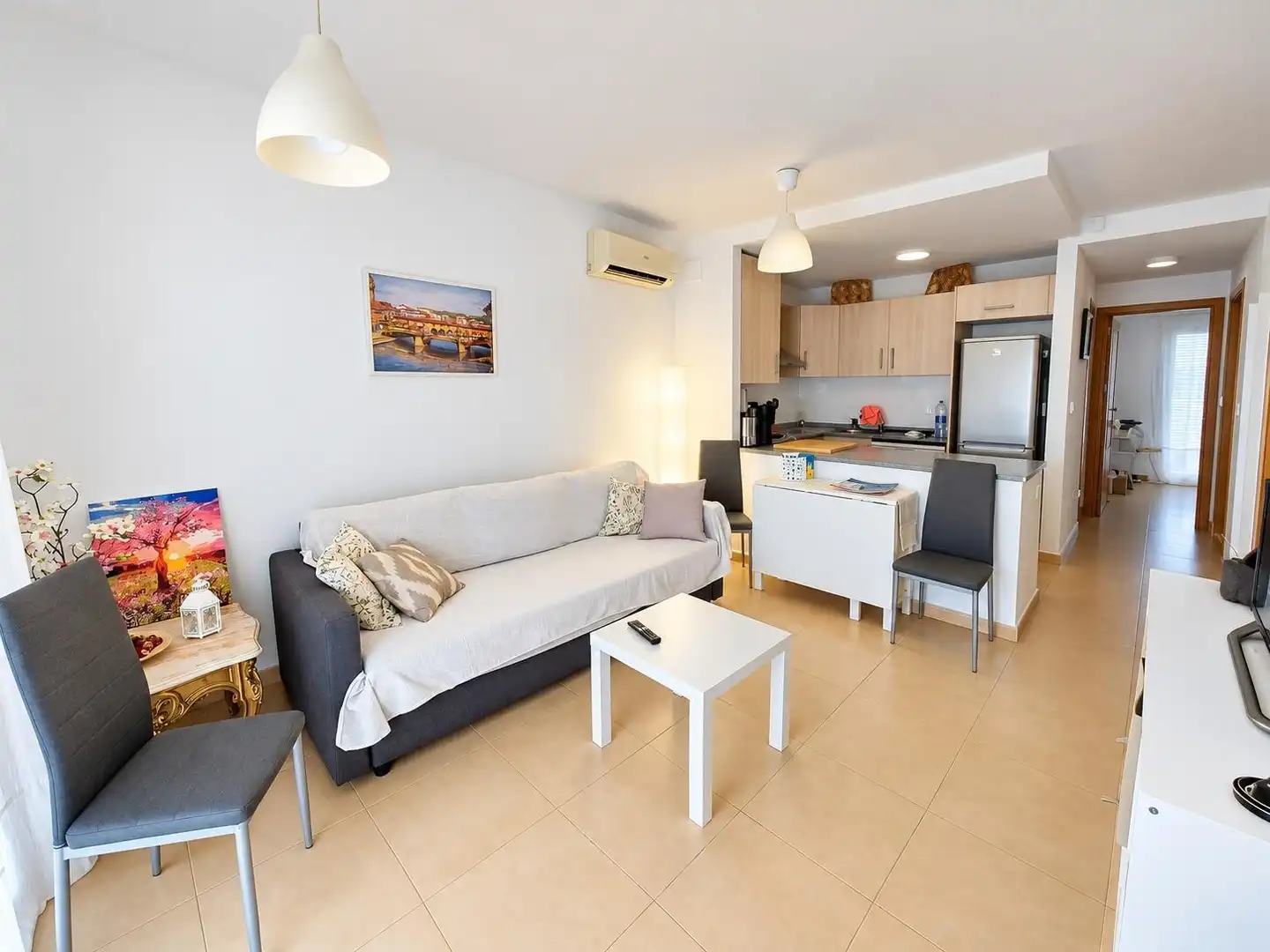 Wohnzimmer von Einfamilien-Reihenhaus zur Miete in Alhama de Murcia mit Klimaanlage, Heizung und Privatgarten