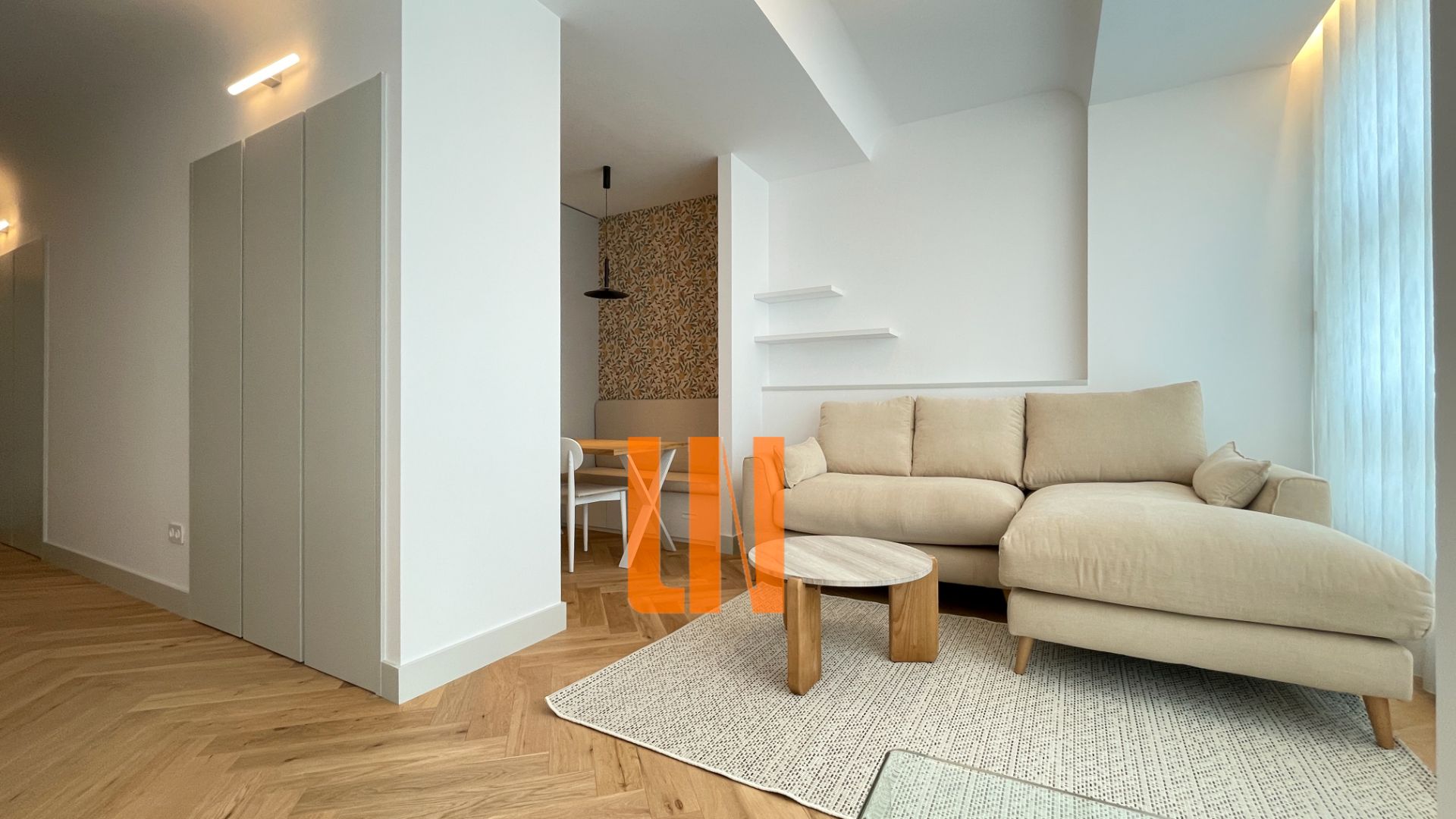 Living room of Flat to rent in A Coruña Capital   with Heating, Parquet flooring and Furnished