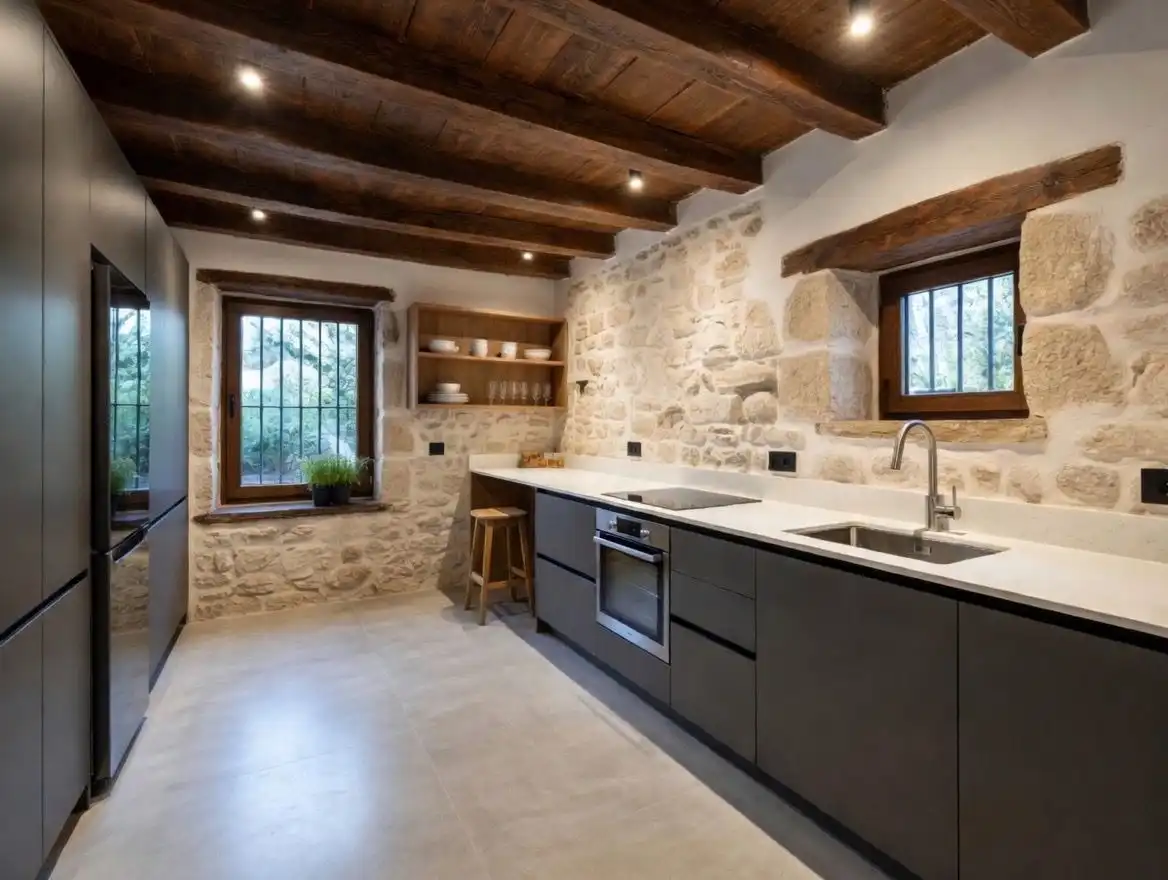 Cocina de Finca rústica en venta en Zegama con Jardín privado