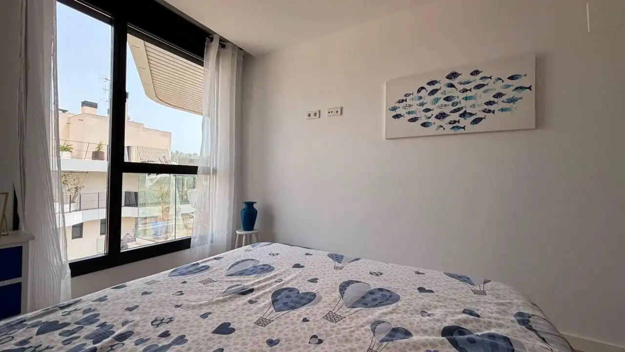 Schlafzimmer von Dachboden zur Miete in Villajoyosa / La Vila Joiosa mit Klimaanlage, Terrasse und Möbliert