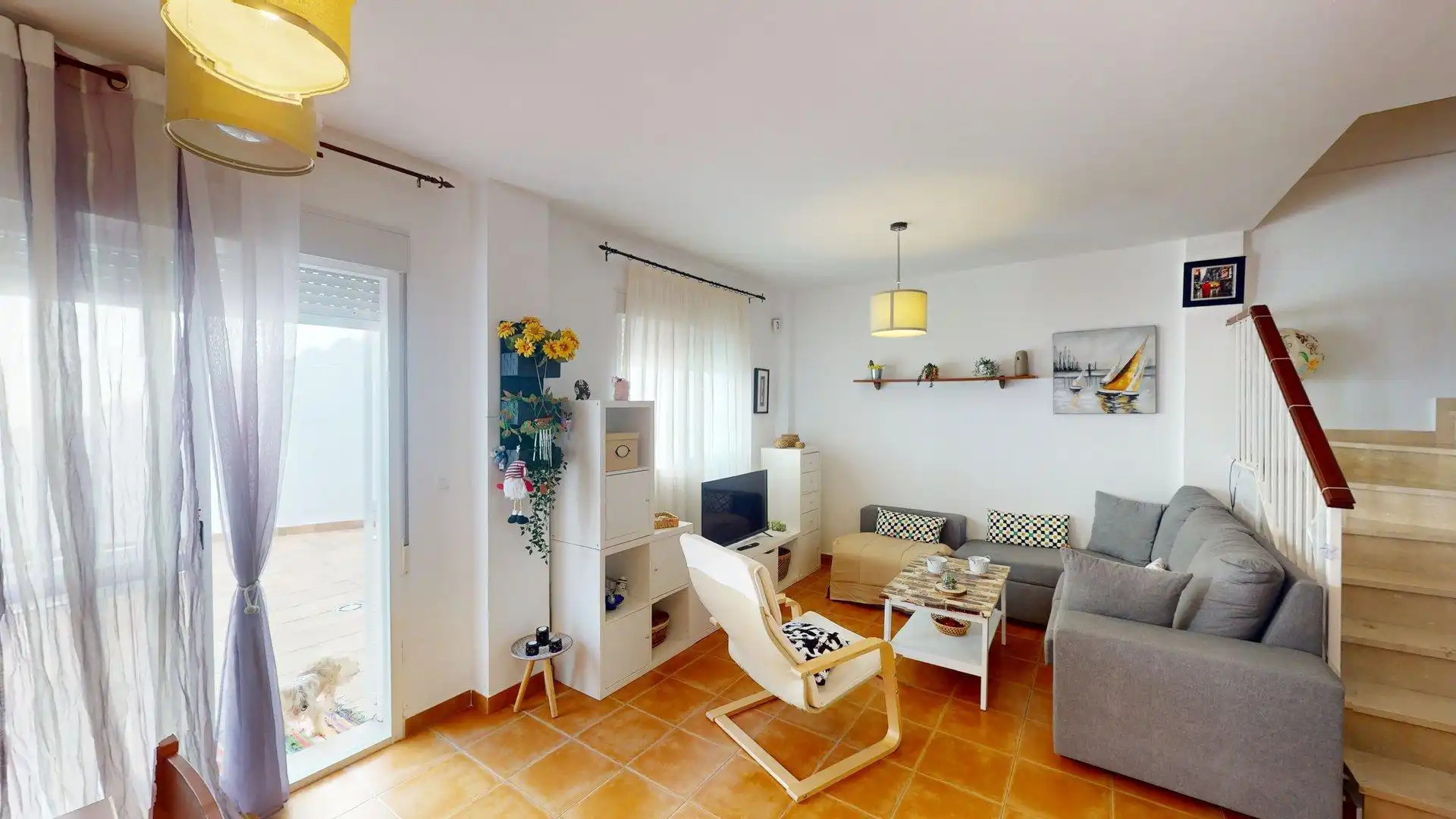 Sala d'estar de Casa adosada en venda en Cartaya amb Aire condicionat, Calefacció i Alarma