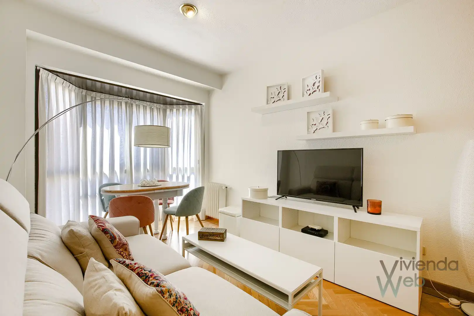 Wohnzimmer von Wohnungen zur Miete in Madrid mit Klimaanlage, Heizung und Privatgarten