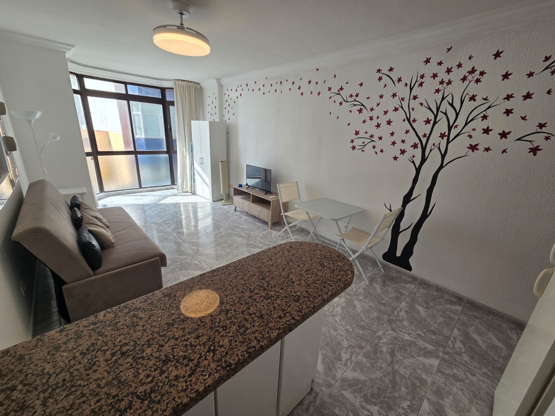 Sala d'estar de Apartament de lloguer en Las Palmas de Gran Canaria amb Moblat, Rentadora i Microones