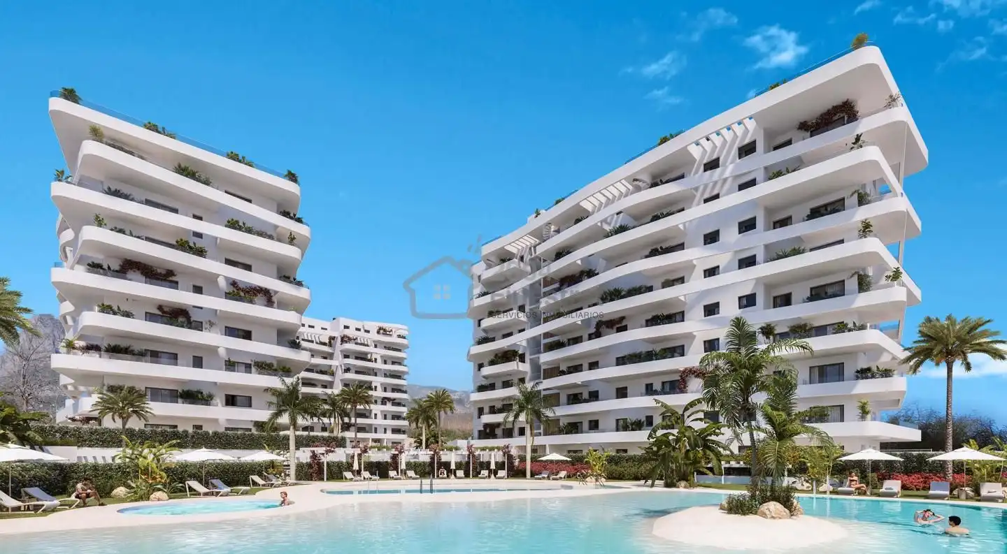 Vista exterior de Piso en venta en Villajoyosa / La Vila Joiosa con Aire acondicionado, Jardín privado y Terraza