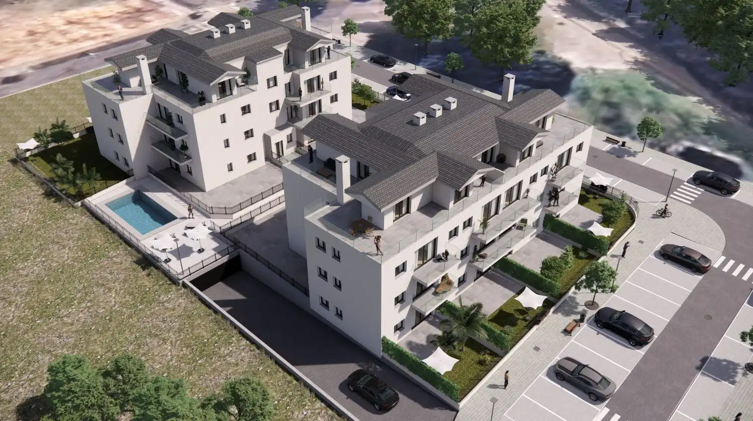 Außenansicht von Wohnung zum Verkauf in Argoños  mit Heizung, Terrasse und Balkon