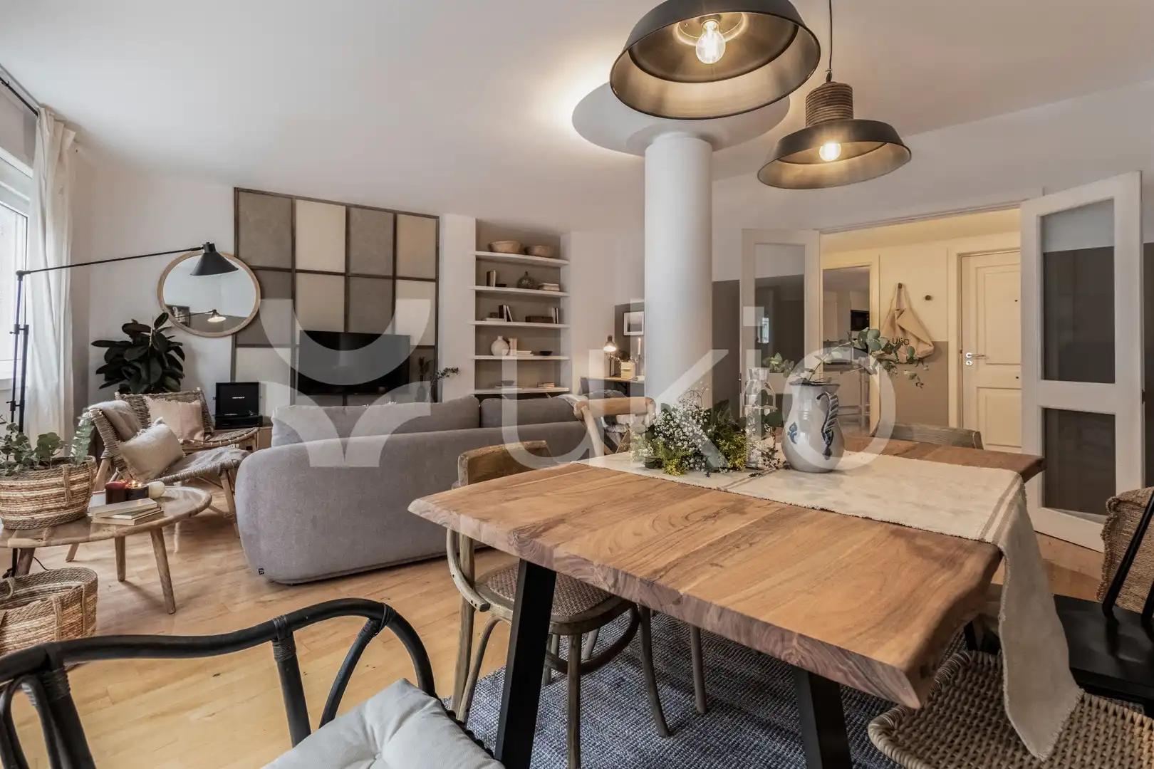 Sala de estar de Apartamento de alquiler en Madrid con Aire acondicionado, Calefacción y Terraza
