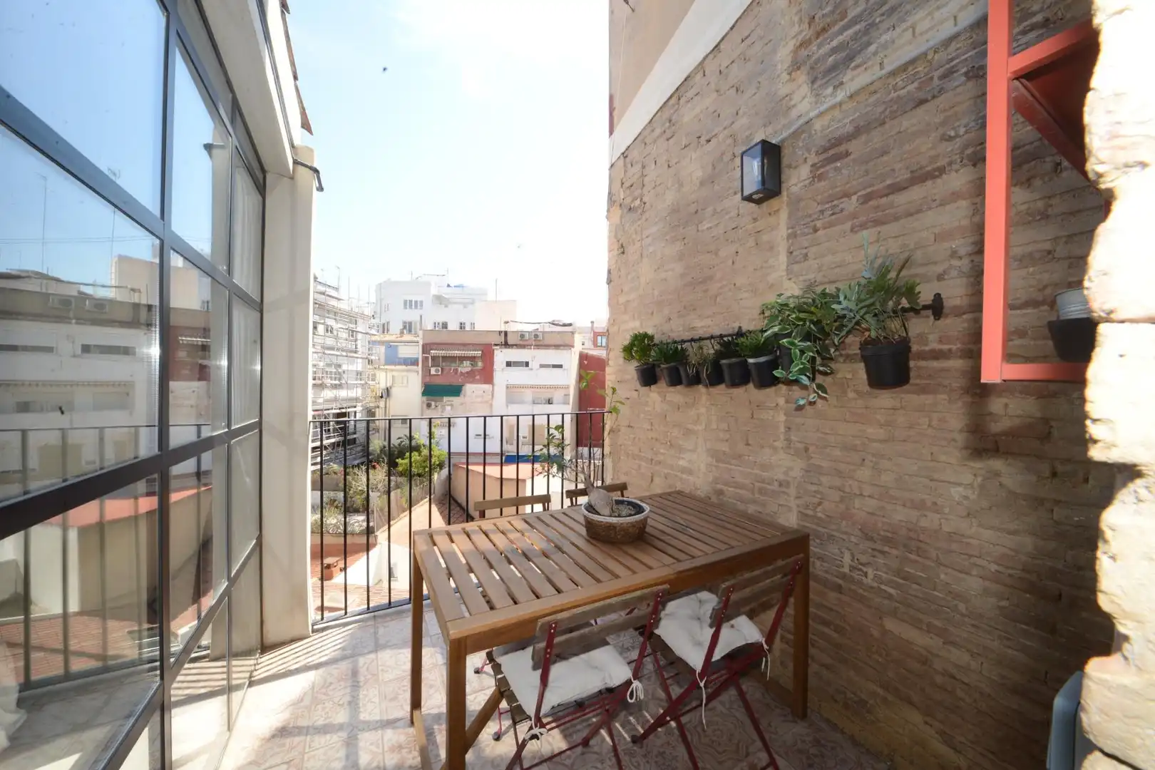 Balcony of Attic for rent in Valencia  with Heating, Terrace and Storage room