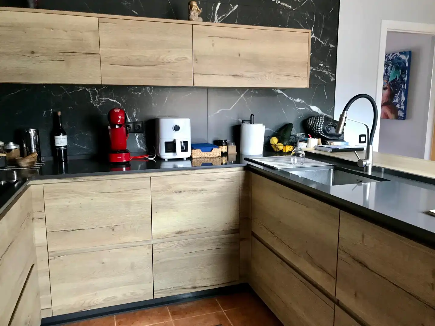 Cocina de Casa o chalet en venta en Ribeira con Calefacción, Piscina y Amueblado