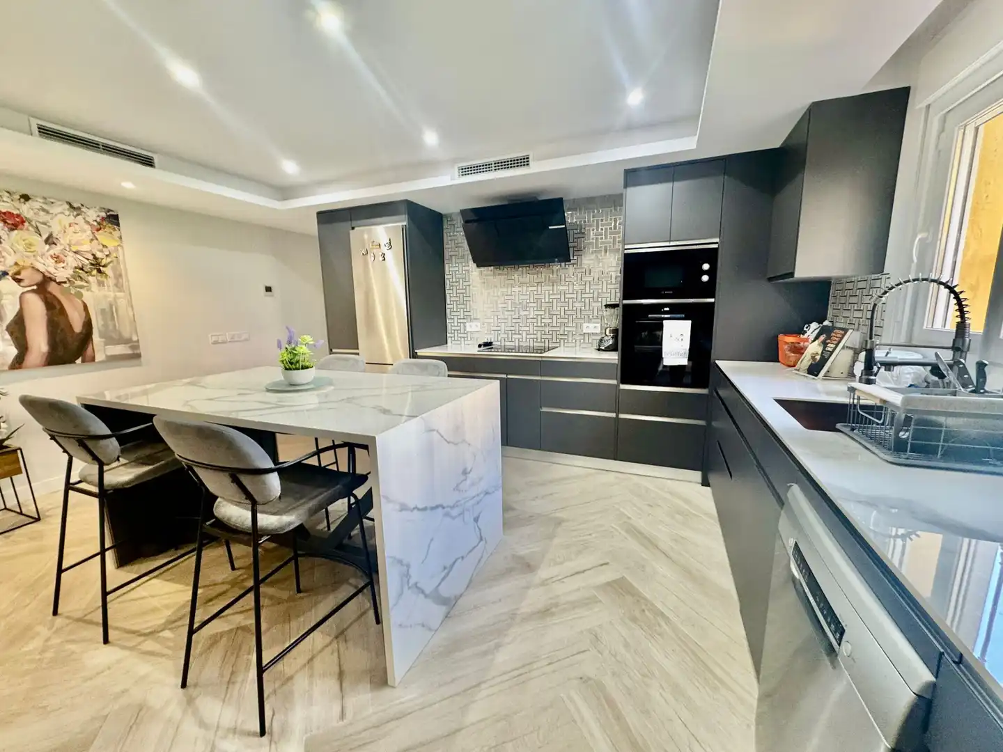 Cocina de Planta baja en venta en Fuengirola con Aire acondicionado, Parquet y Terraza