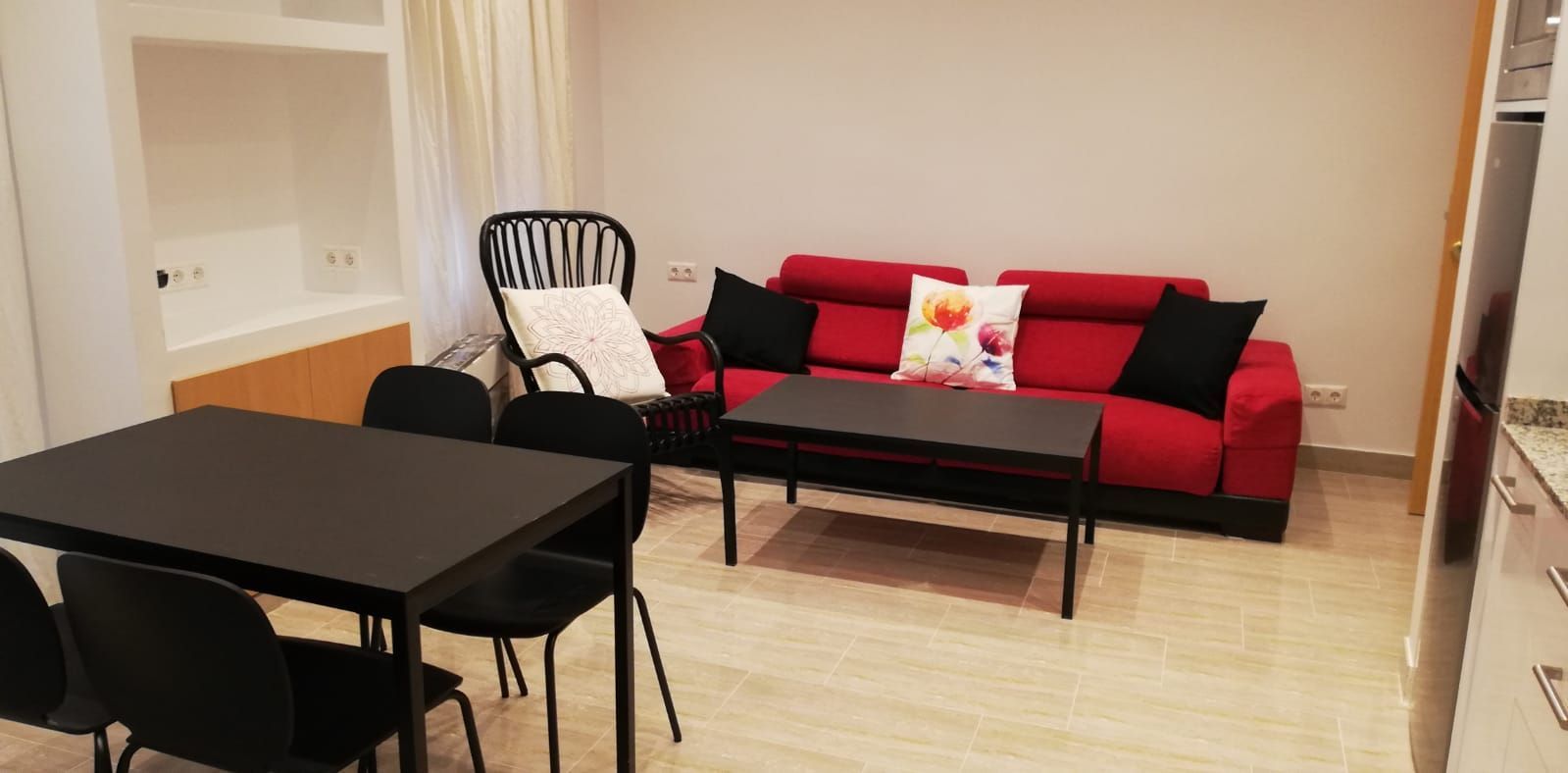 Sala d'estar de Apartament de lloguer en  Murcia Capital amb Aire condicionat, Moblat i Rentadora