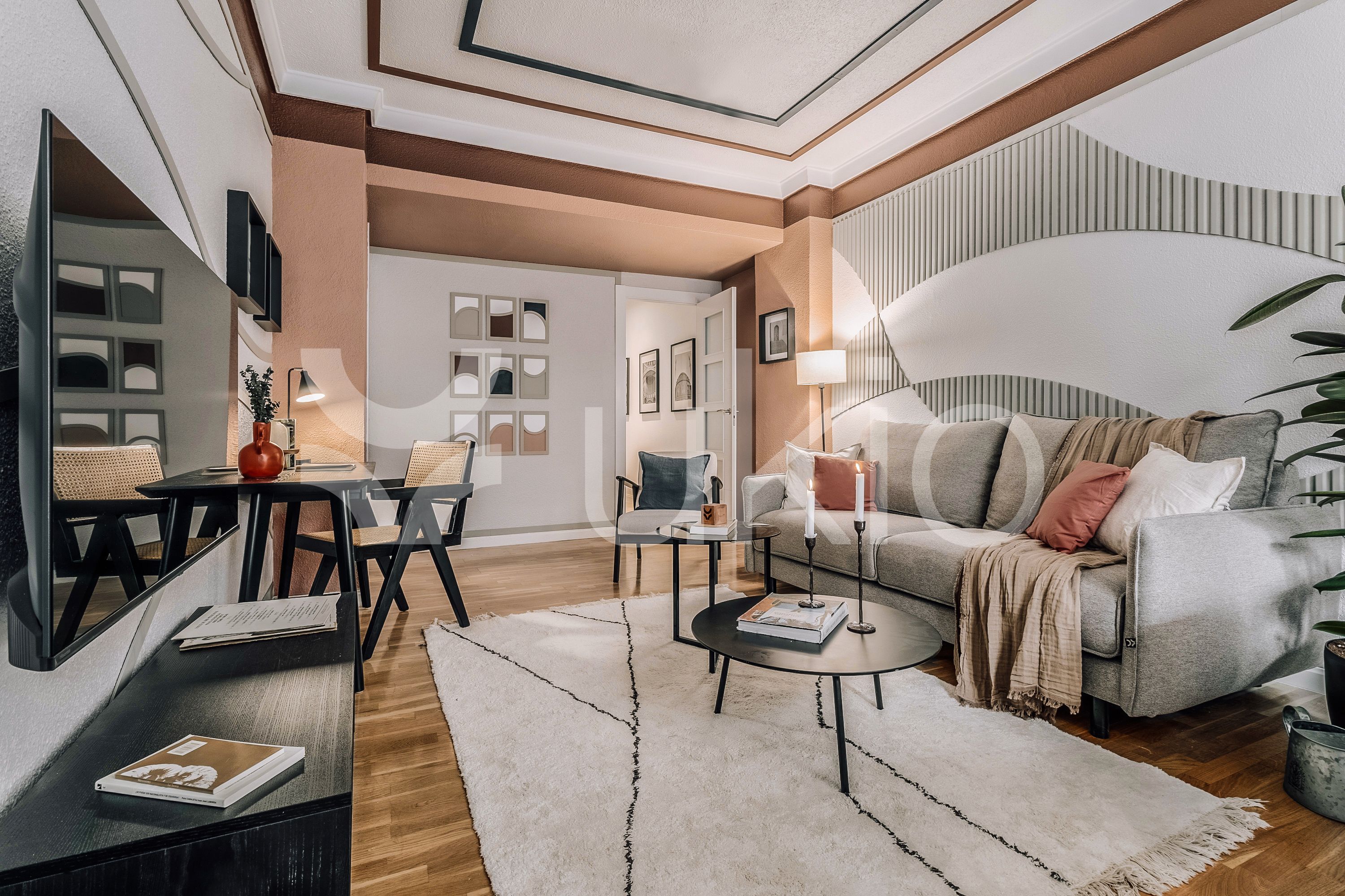 Living room of Apartment to rent in  Madrid Capital  with Air Conditioner, Heating and Terrace