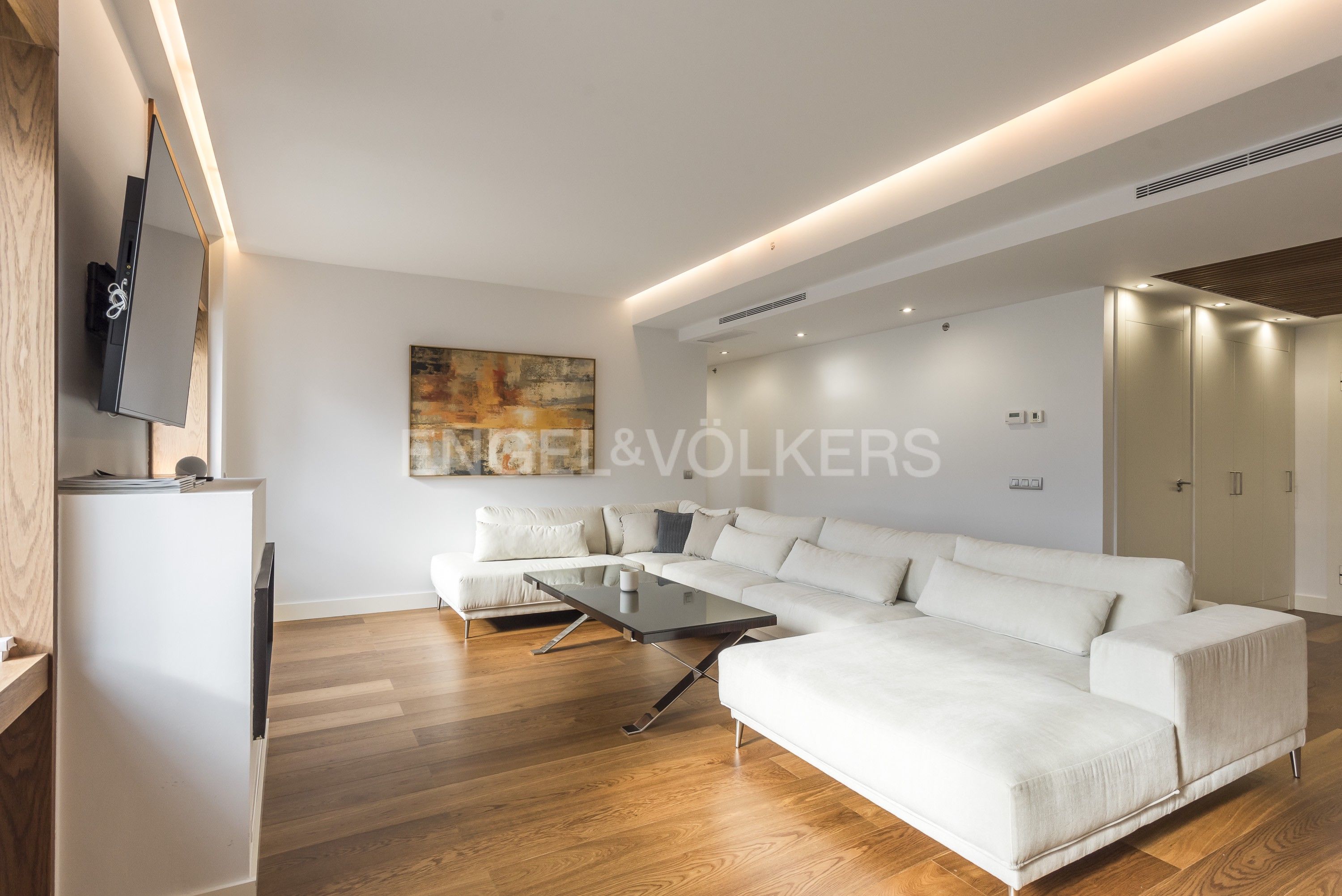 Living room of Apartment to rent in  Madrid Capital  with Air Conditioner, Heating and Furnished