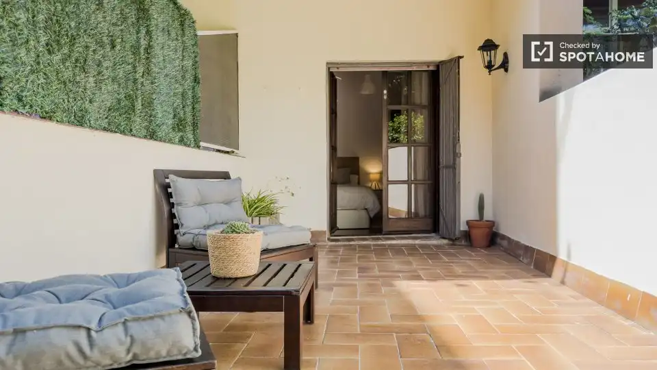 Terraza de Piso de alquiler en Barcelona con Aire acondicionado, Calefacción y Amueblado