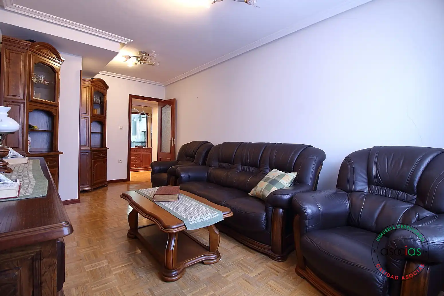 Living room of Flat for sale in Gijón   with Heating, Parquet flooring and Storage room