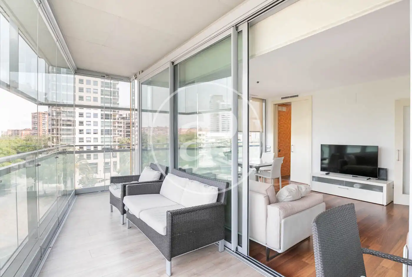Sala de estar de Piso en venta en Barcelona con Aire acondicionado, Calefacción y Jardín privado
