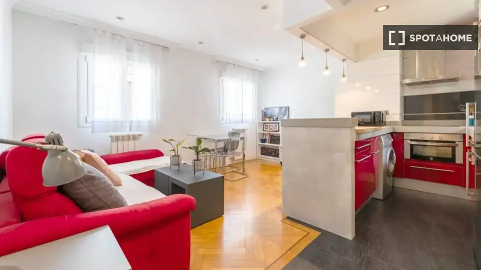 Wohnzimmer von Wohnung zur Miete in Madrid mit Klimaanlage, Heizung und Möbliert