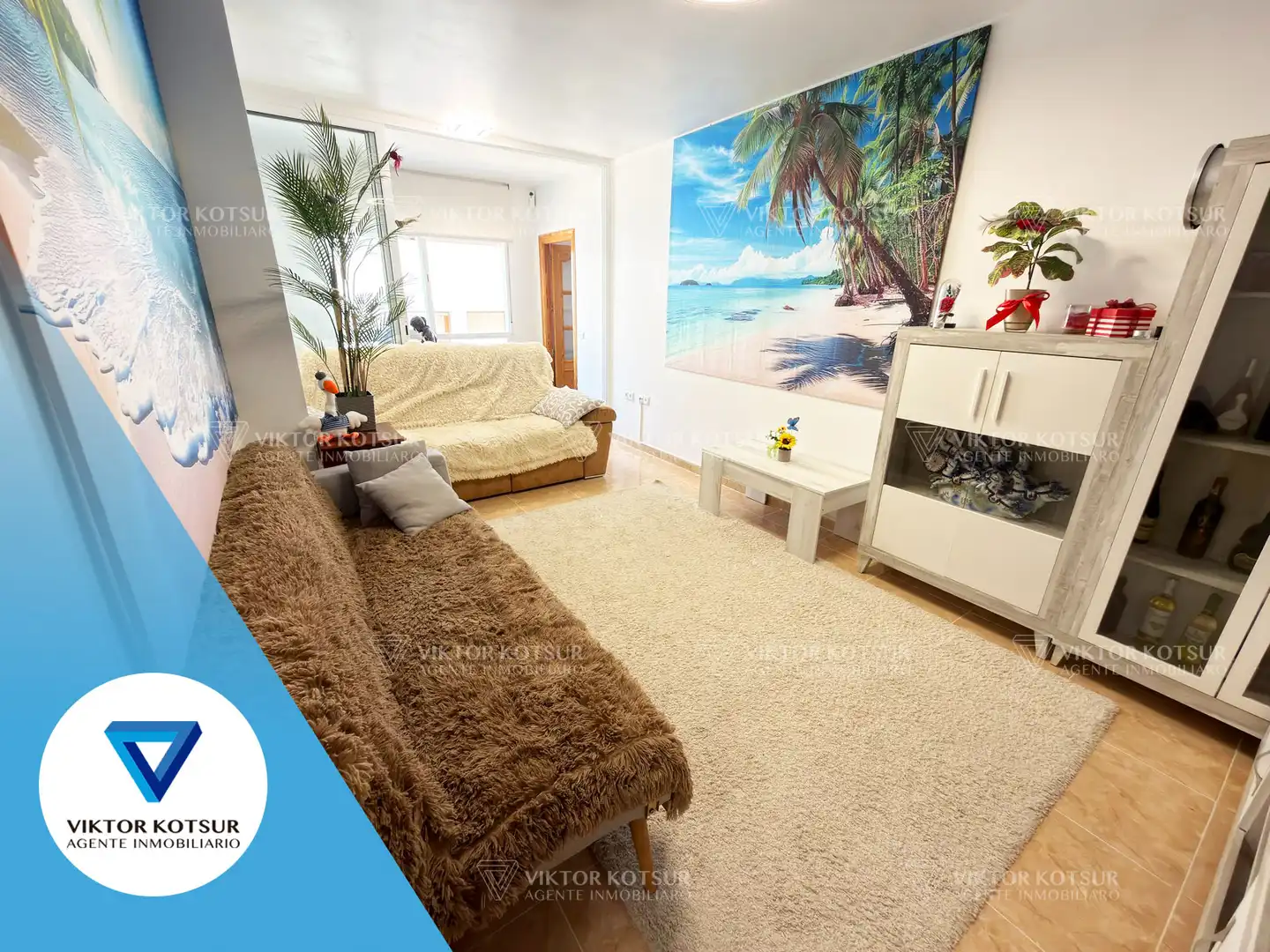 Wohnzimmer von Wohnung zum Verkauf in Roquetas de Mar mit Klimaanlage, Terrasse und Möbliert