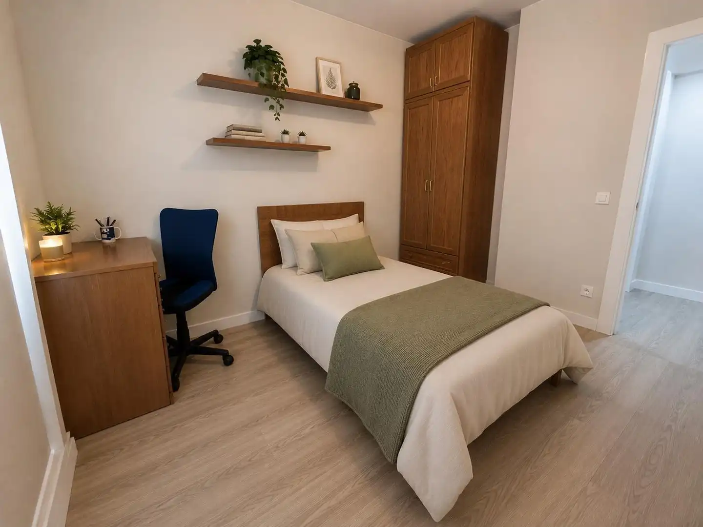 Schlafzimmer von Wohnung zur Miete in Zaragoza mit Klimaanlage, Heizung und Terrasse
