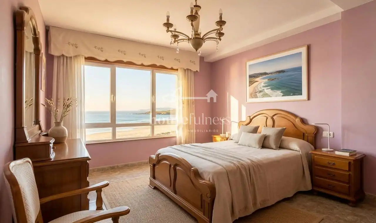 Bedroom of Flat for sale in Valdoviño  with Heating, Terrace and Storage room