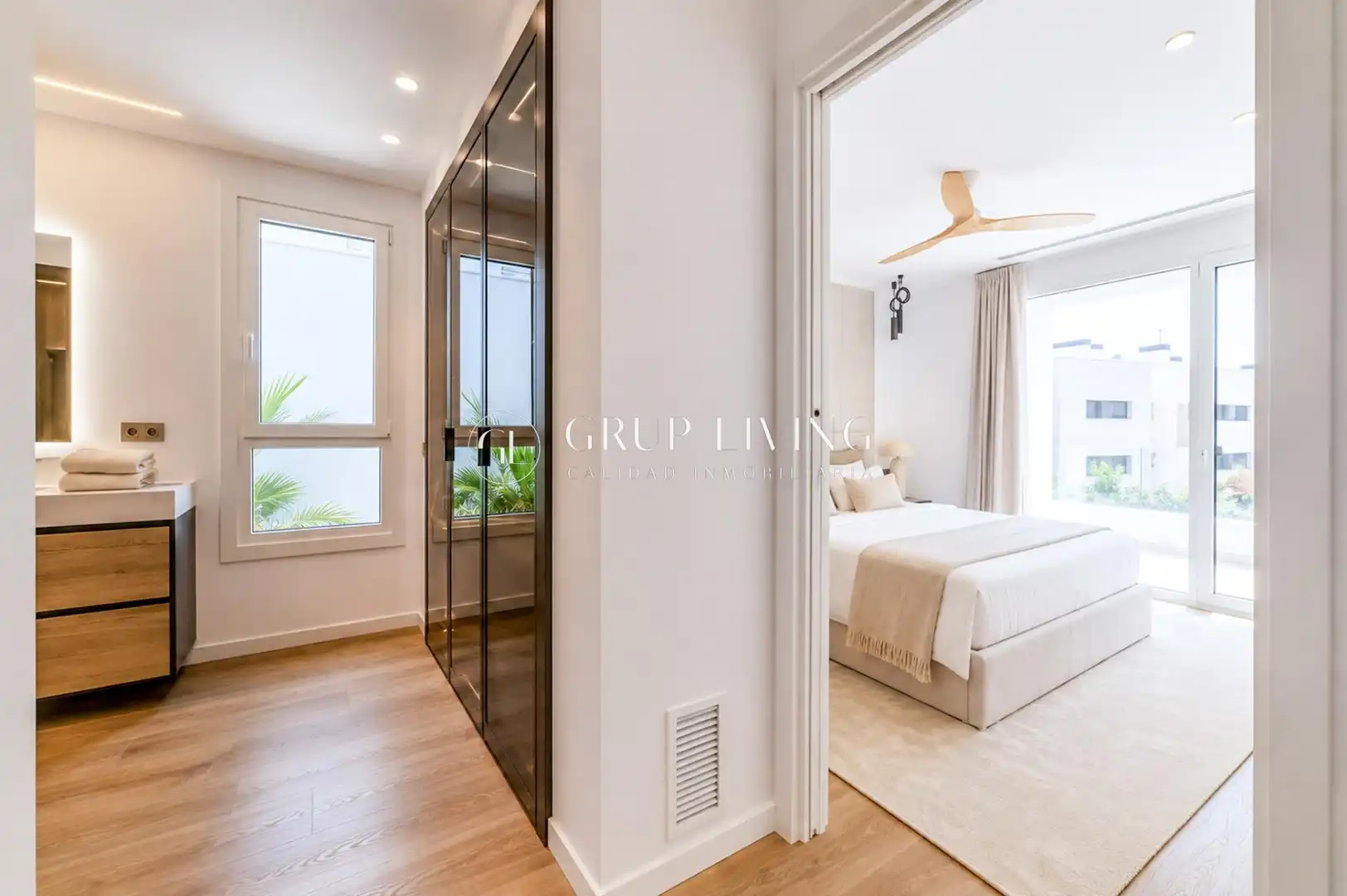 Schlafzimmer von Haus oder Chalet zur Miete in Sitges mit Klimaanlage, Heizung und Privatgarten