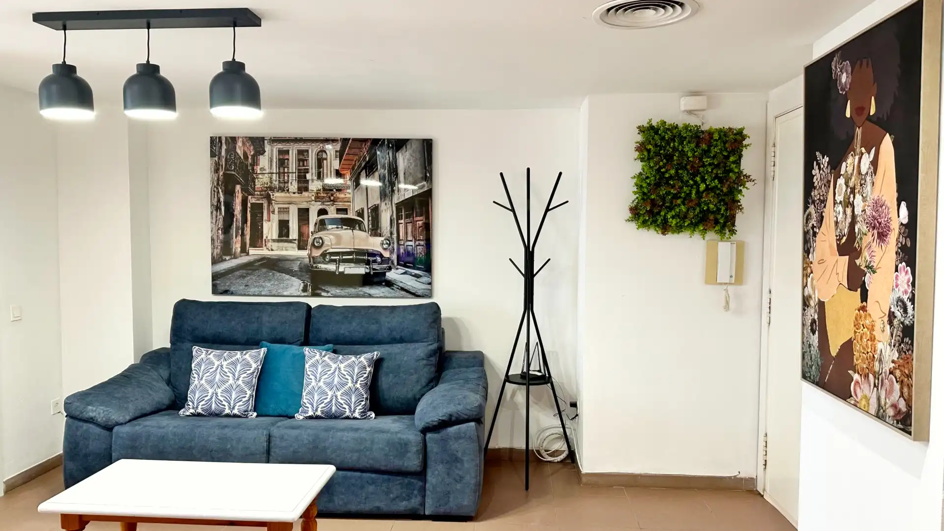 Sala d'estar de Apartament de lloguer en Gandia amb Aire condicionat, Calefacció i Parquet