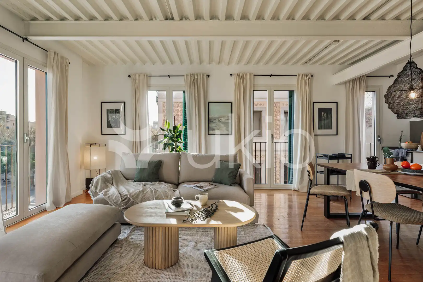 Wohnzimmer von Wohnungen zur Miete in Barcelona mit Klimaanlage, Heizung und Möbliert