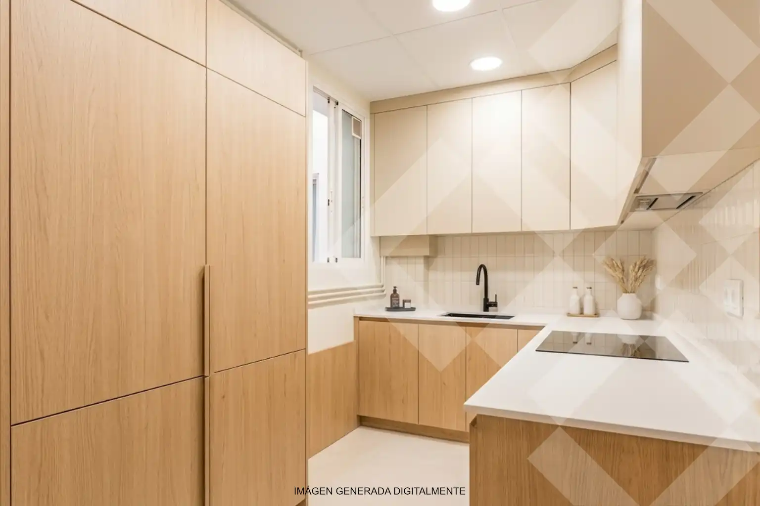 Küche von Wohnung zum Verkauf in Barcelona mit Heizung, Ofen und Balkon