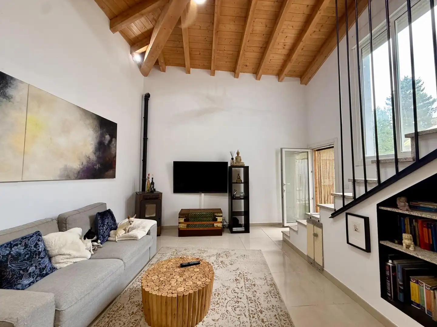 Sala de estar de Casa o chalet en venta en Sober con Jardín privado, Piscina y Amueblado