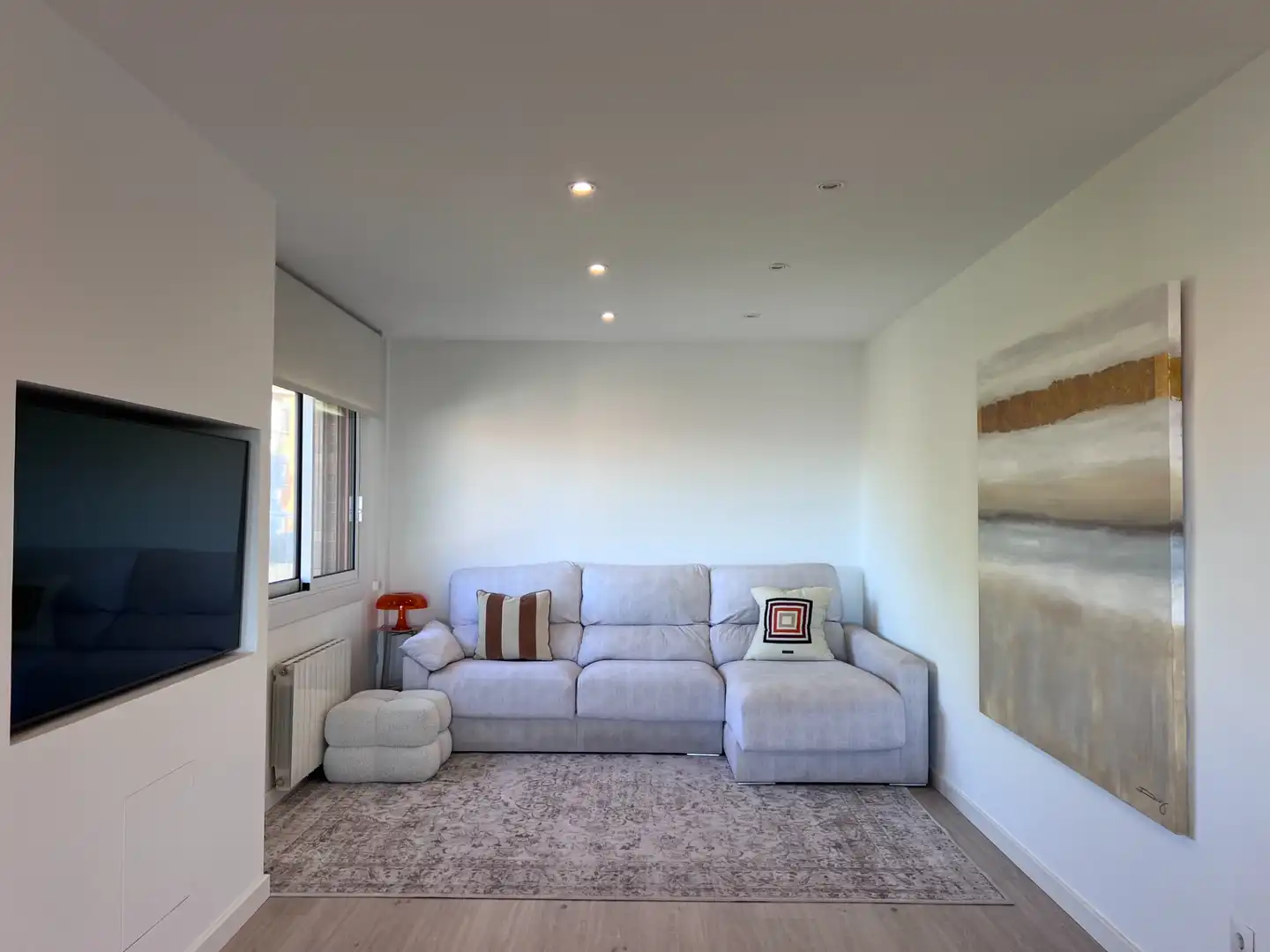 Living room of Flat for sale in Vilassar de Dalt  with Air Conditioner, Heating and Parquet flooring
