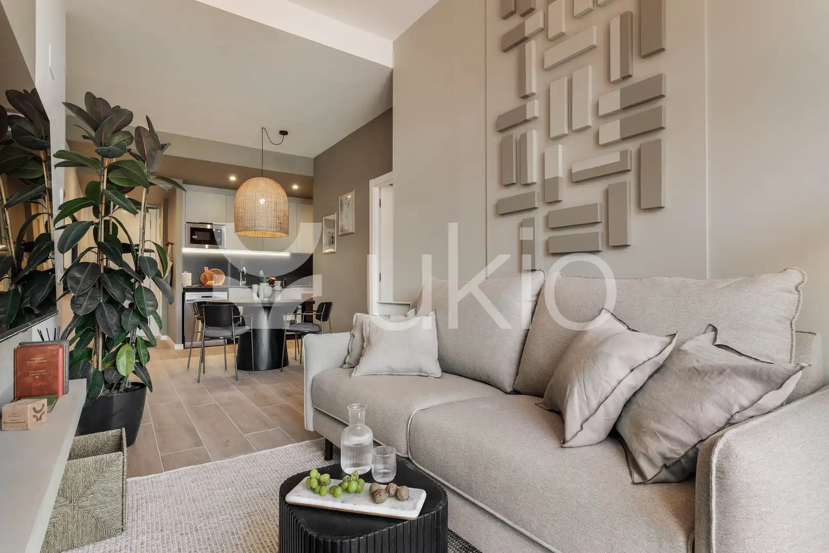 Sala de estar de Apartamento de alquiler en Barcelona con Aire acondicionado, Calefacción y Amueblado