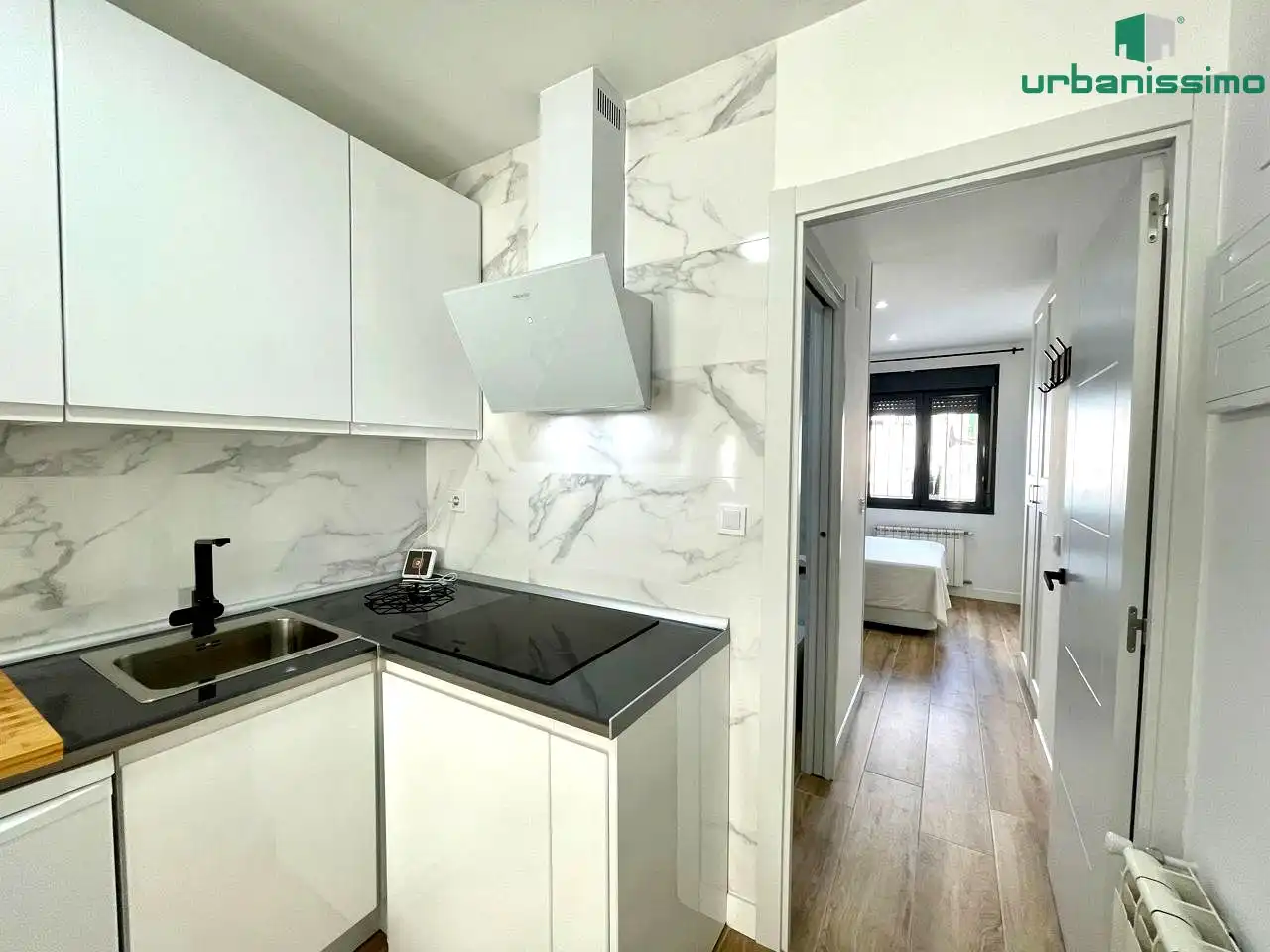 Cocina de Apartamento de alquiler en Madrid con Aire acondicionado, Calefacción y Terraza
