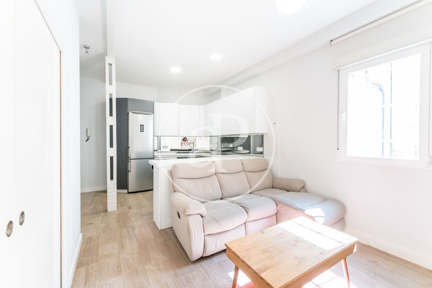 Sala de estar de Piso de alquiler en  Madrid Capital con Aire acondicionado, Calefacción y Amueblado