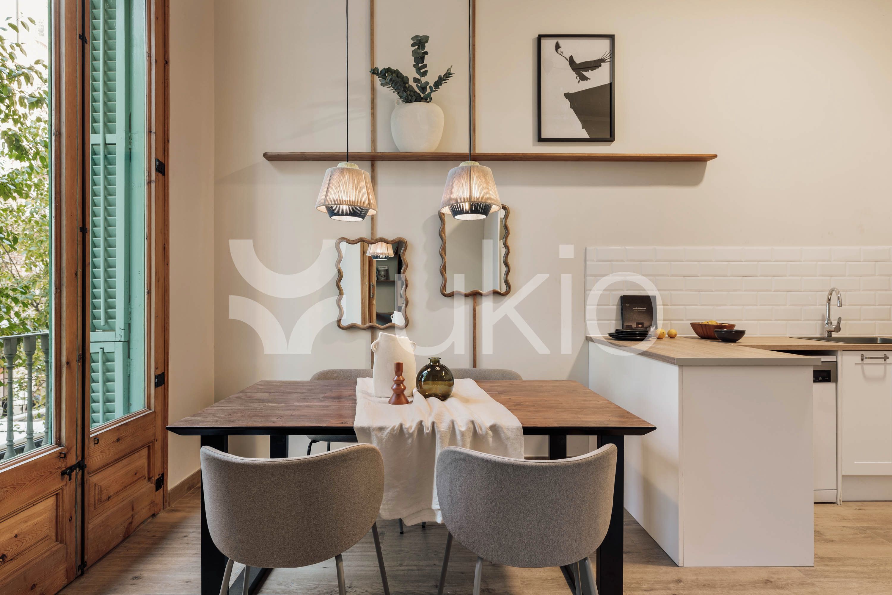 Esszimmer von Wohnungen zur Miete in  Barcelona Capital mit Klimaanlage, Heizung und Möbliert