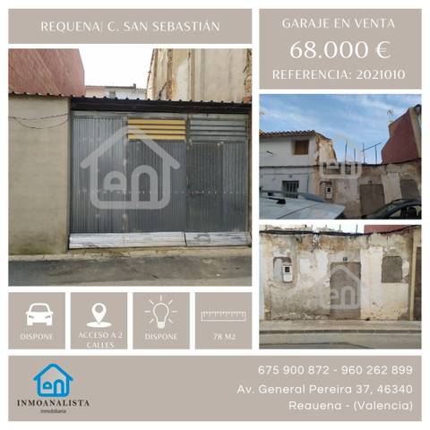Garaje en Venta en Calle San Sebastián en Requena