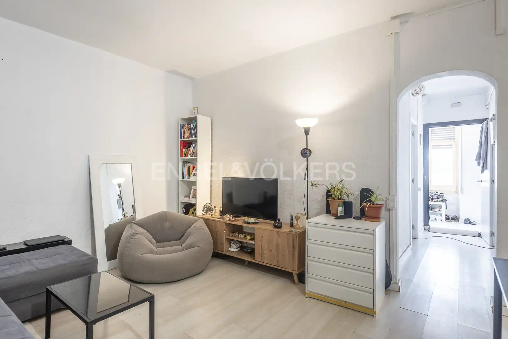 Wohnzimmer von Wohnung zum Verkauf in Barcelona mit Heizung, Parkett und Terrasse