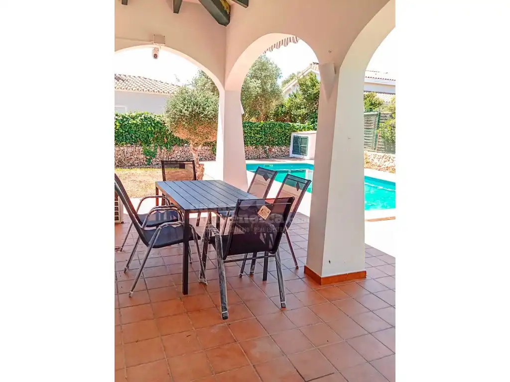 Terraza de Finca rústica en venta en Es Castell con Aire acondicionado, Terraza y Piscina
