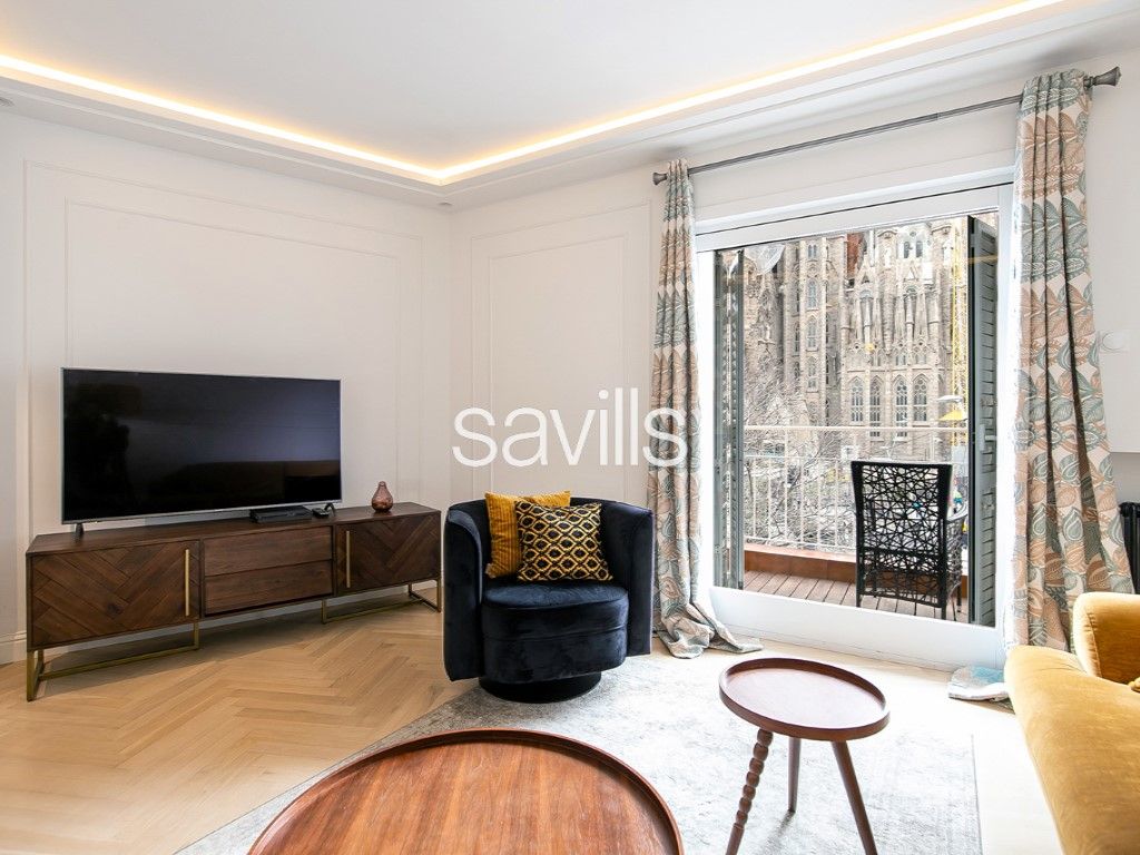 Sala d'estar de Apartament en venda en  Barcelona Capital amb Aire condicionat, Calefacció i Terrassa