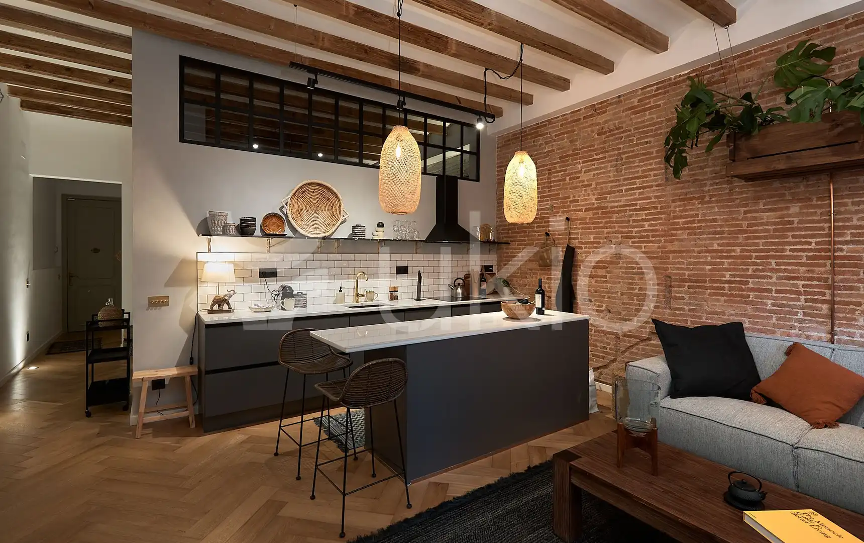 Cuina de Apartament de lloguer en Barcelona amb Aire condicionat, Calefacció i Terrassa