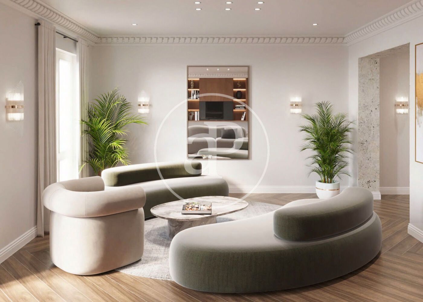 Living room of Flat for sale in  Madrid Capital  with Air Conditioner, Heating and Storage room