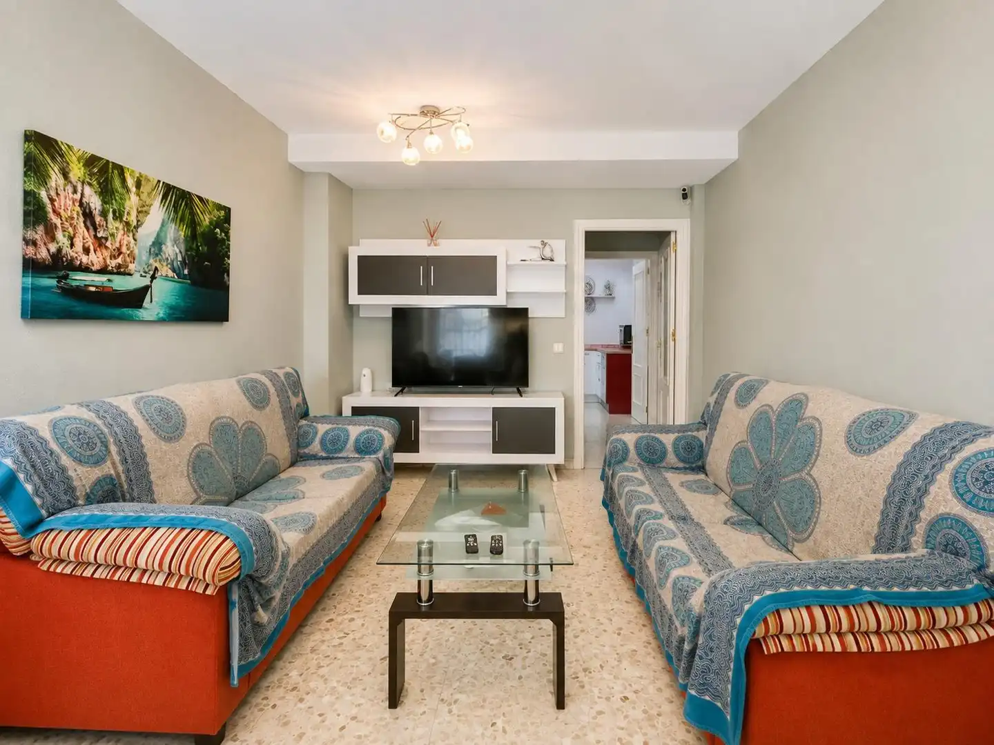 Living room of Detached homes for rent in Chipiona  with Air Conditioner, Furnished and Balcony