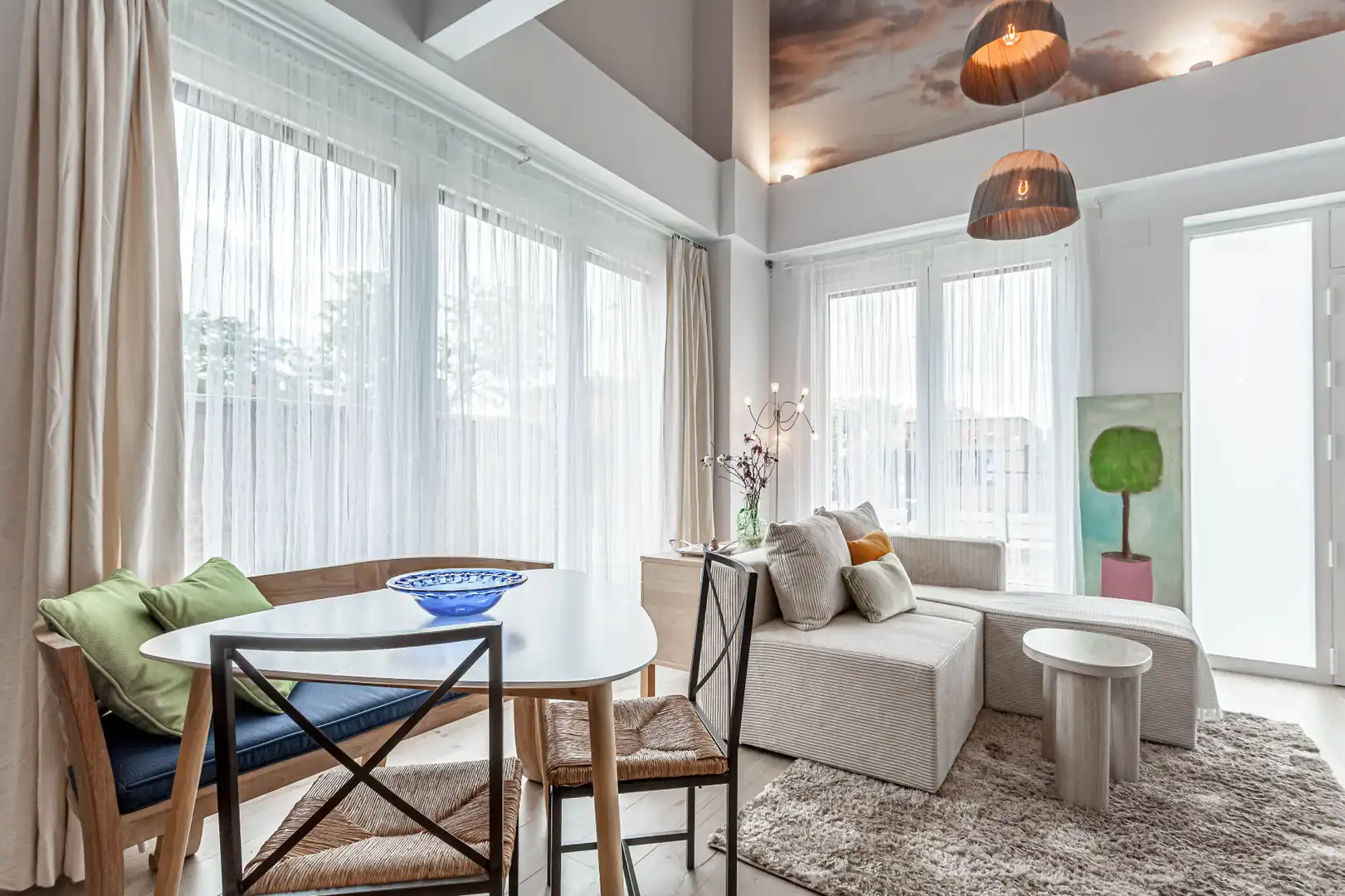 Living room of Flat for rent in Madrid  with Air Conditioner, Heating and Parquet flooring